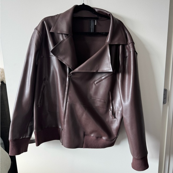 Norma Kamali Dark Brown Leather Jacket - Picture 4 of 4